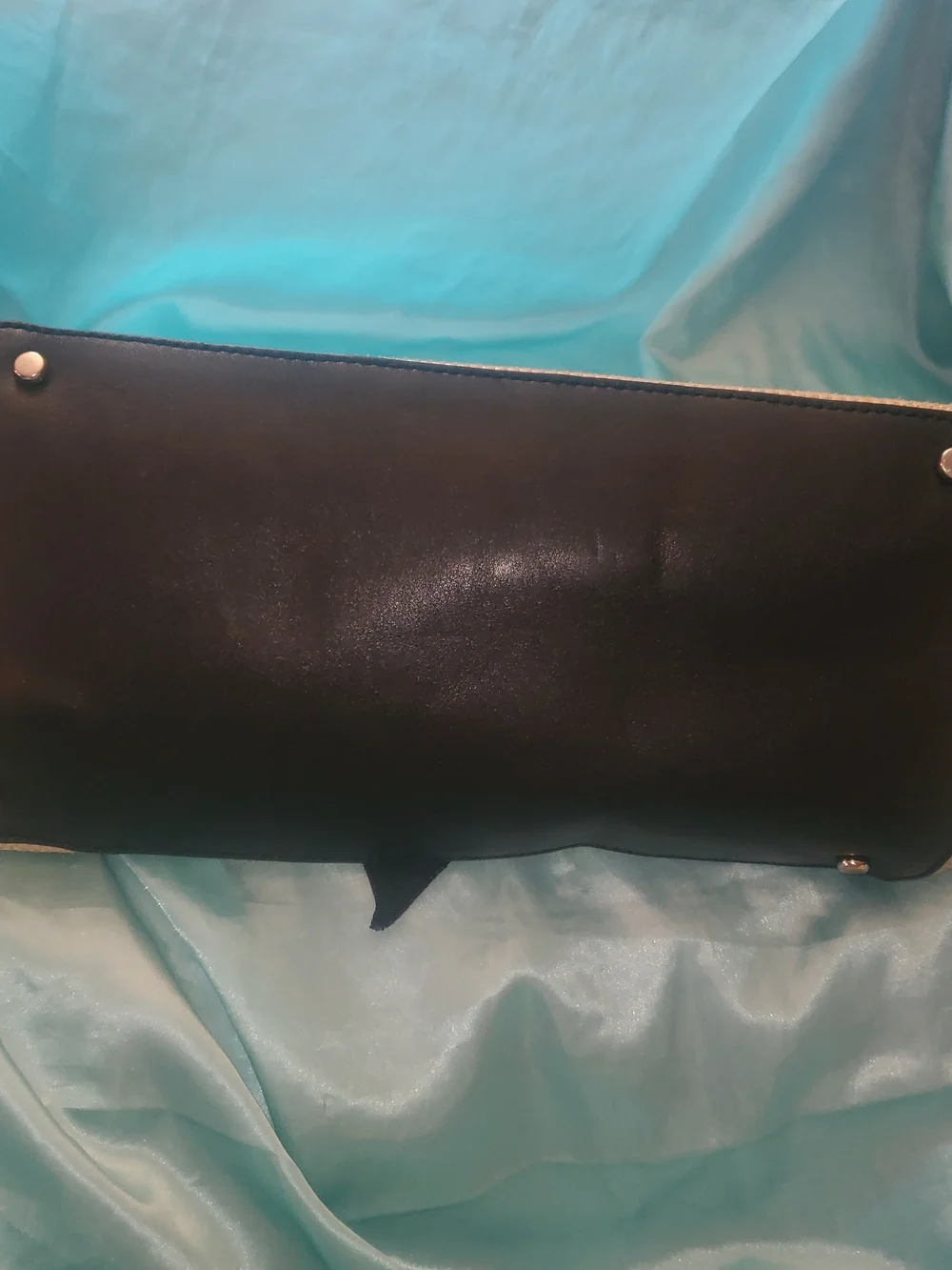 kate spade Neutral Woven Tote with Black Bow Accent